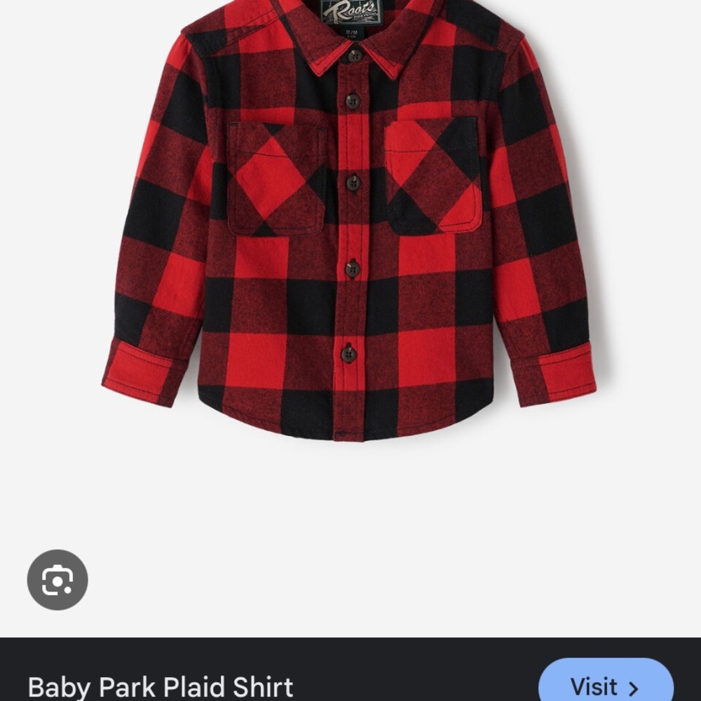 Red Plaid Kids Shirt by Roots